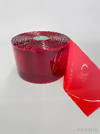 ПВХ завеса рулон полупрозрачная красная 2x200 (10м)